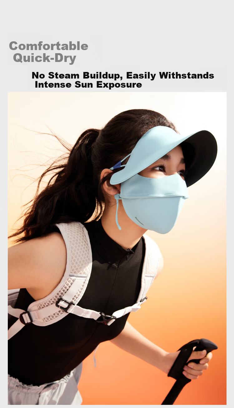 Beneunder Anti-UV Full Face Sun Protection Balaclava with Brim for Women, Sun Shield Mask, Dust Mask, Twilight Pink 11