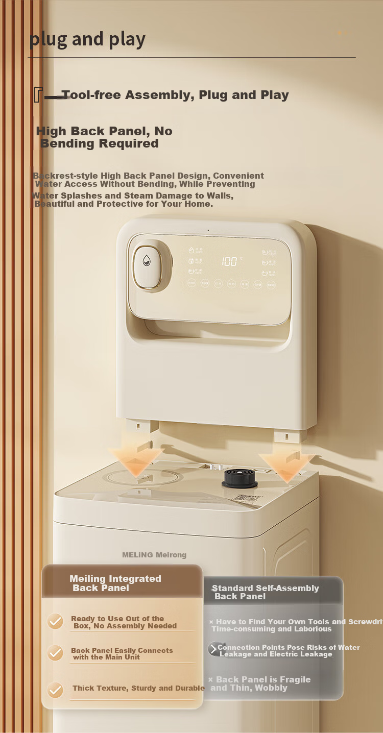 MeiLing Tea Bar Machine for Home Use, Multifunctional All-In Cabinet with Cooling Function, Bottom-Loading, Strontium-Rich Mineralized Bottom, Water Supply from Top, Intelligent Constant Temperature Water Dispenser MY-DAN7001B [Mobile Phone Remote Control] 11