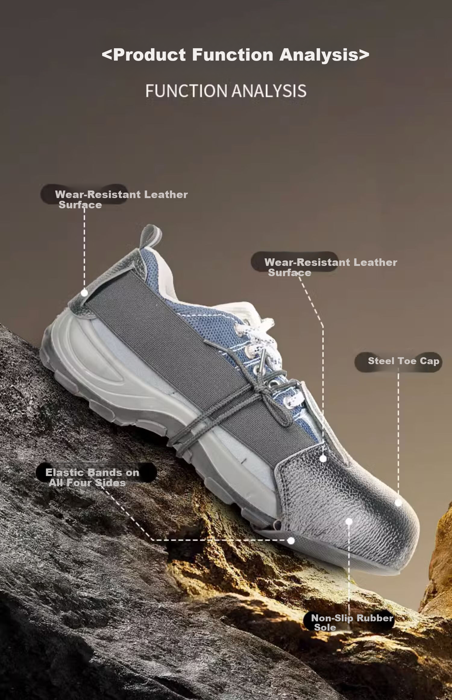 Andaton Labor Protection Shoe Covers Anti-Smash Safety Toe Covers Visitor Construction Site Protective Shoe Covers 6
