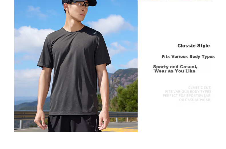 361° Men's T-Shirt Spring Summer New Sports Running Quick-Dry Loose Outdoor Reflective Short Sleeve Top 652622101-4 13