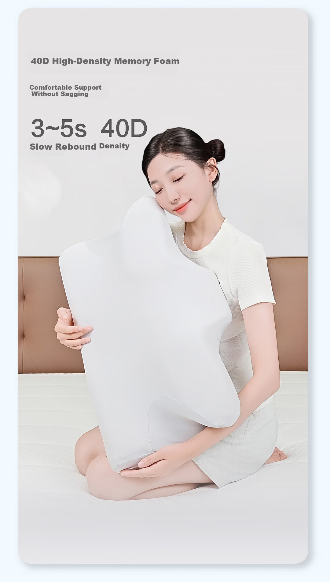 Haier Health Care Memory Foam Cloud Soft Contoured Cervical Pillow Zoned Soft Resilient Side Sleep Neck Support Memory Pillow 9