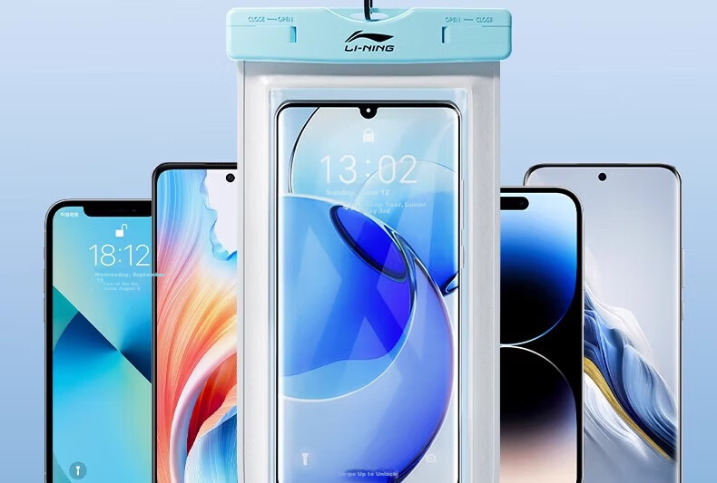 LI-NING Waterproof Touchscreen Phone Pouch Swimming Dustproof Protective Underwater Shooting Case 21
