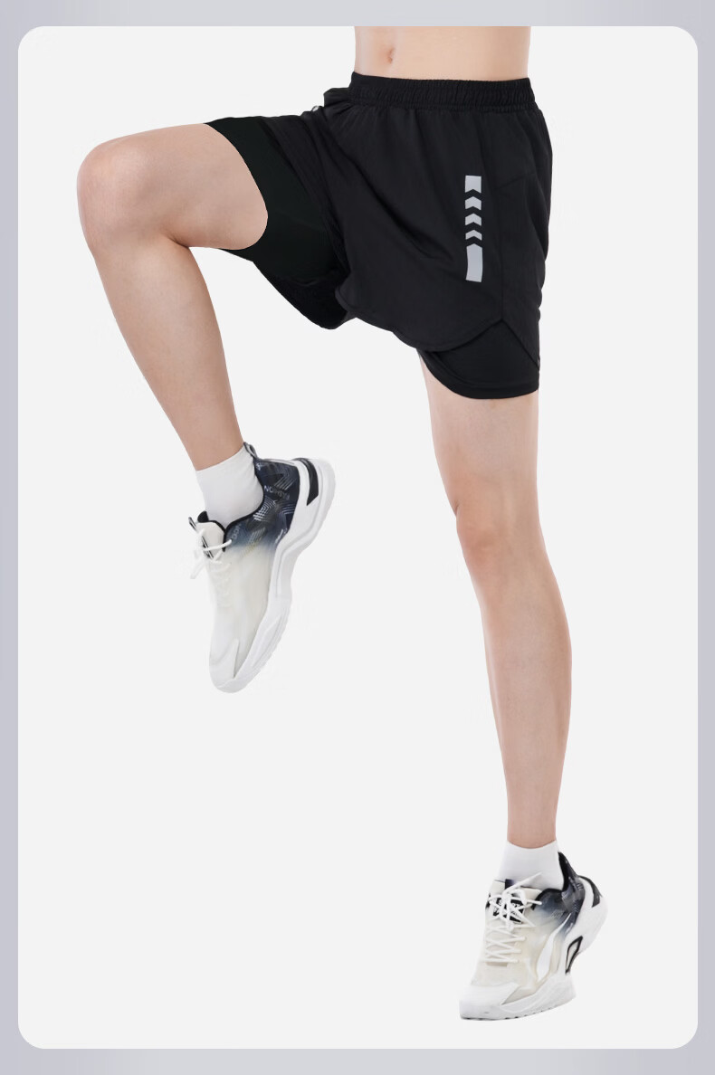 VICTORIATOURIST Men's Running Shorts with Sports Lining, Three-Quarter Length Track Pants, Indoor Professional Marathon Quick-Dry Two-In Fitness Shorts 16