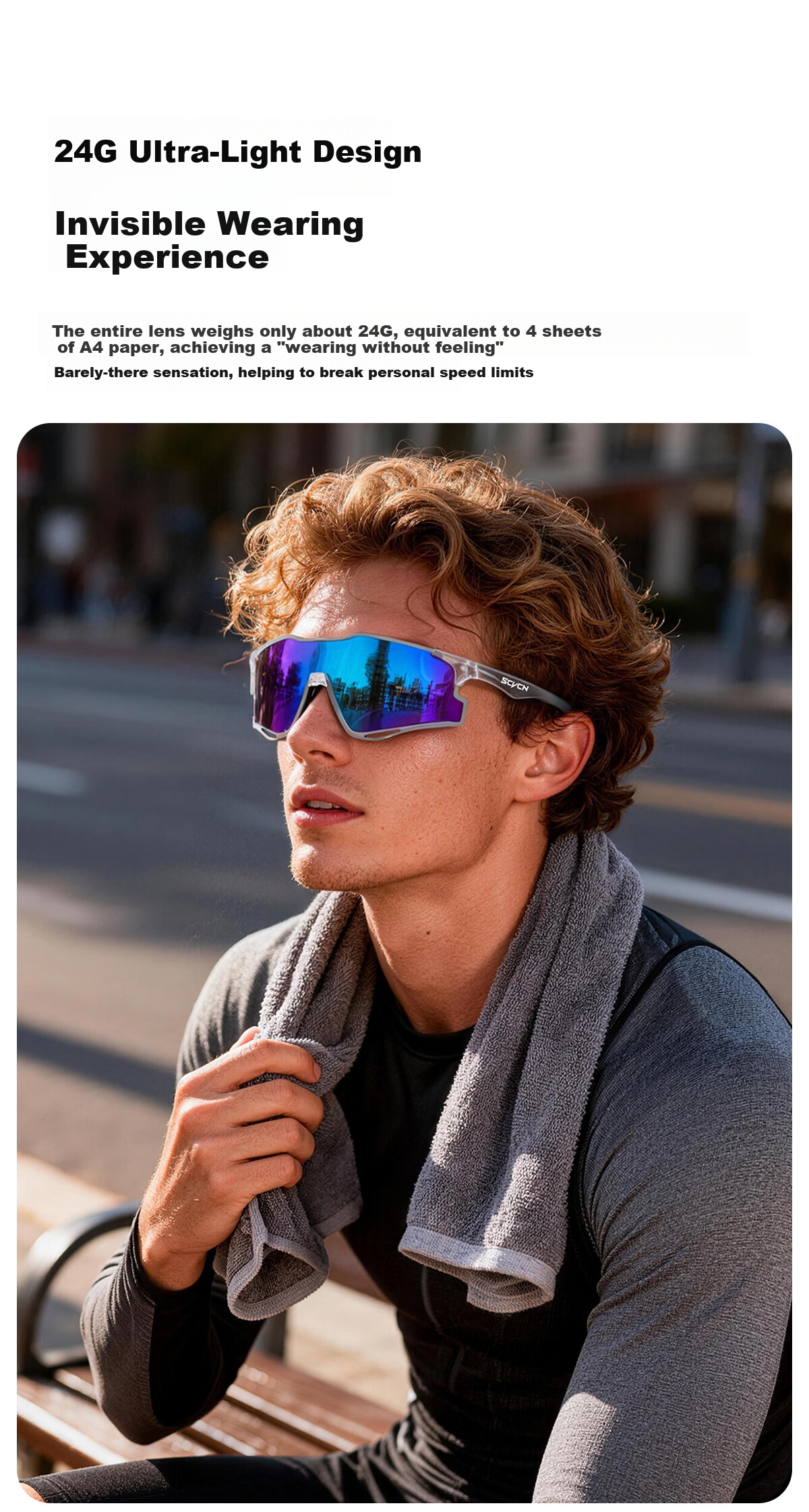 SCVCN Colorful Running Glasses Marathon Outdoor Sports Anti-Glare Windproof Sunglasses Unisex 9