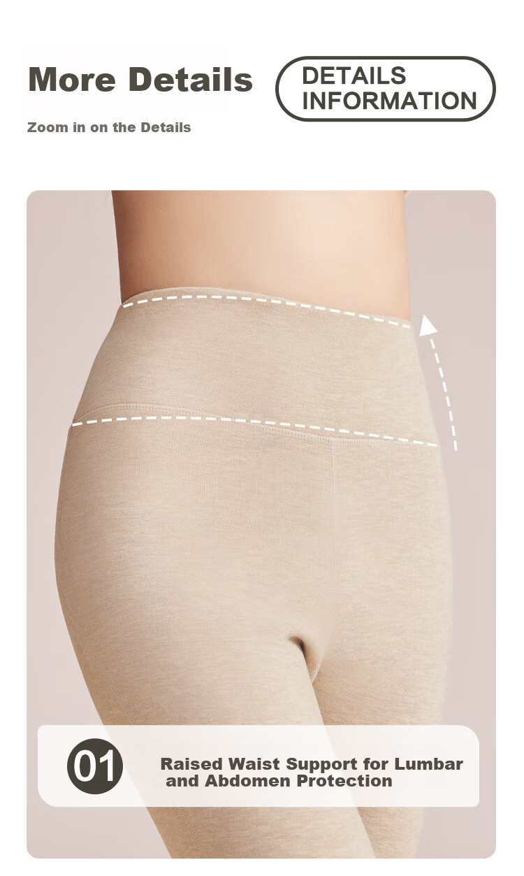 Hodo Home Seamless Thermal Pants for Women Autumn Winter Color-Spun Fleece with Cashmere and Mulberry Silk Hodo Fleece Long Johns 3