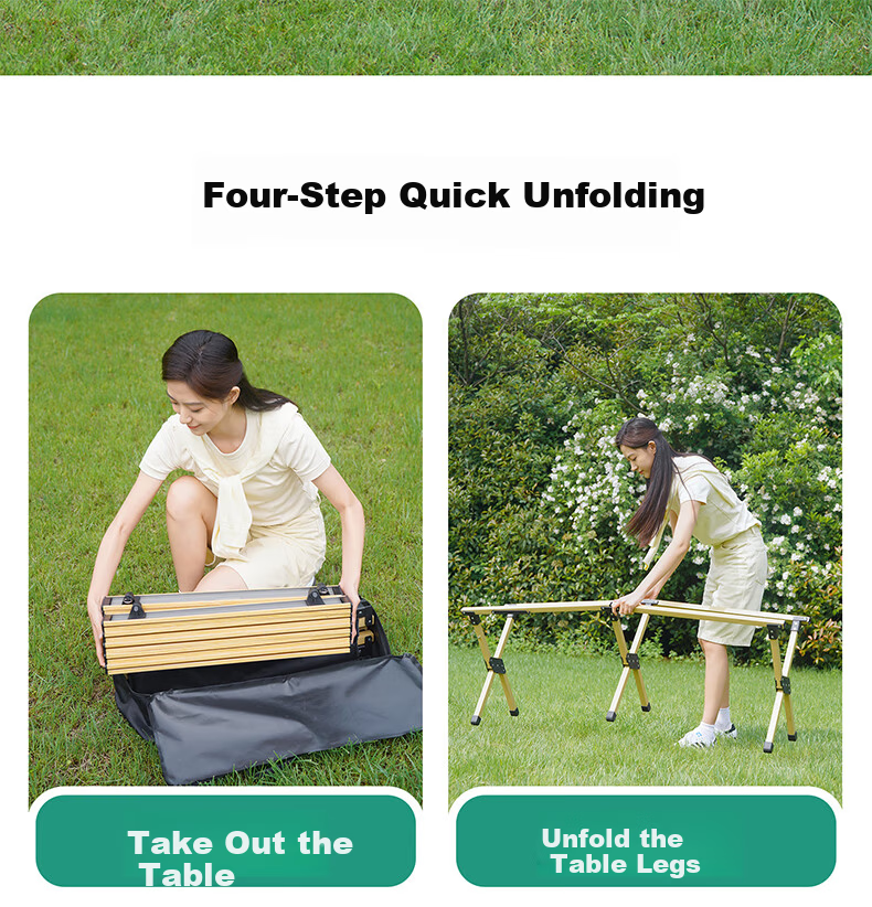 Shanfei Pingya Egg Roll Table Outdoor Folding Chair and Table Camping Table Stable Lightweight Portable Picnic Gear 8
