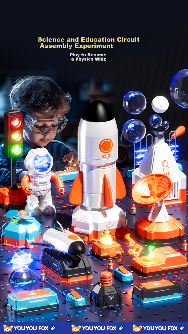XST Science Education Circuit Building Blocks Elementary School Science Experiment Kit Ages 7-14 Electronic Circuit Early Education Construction Birthday Gift 1