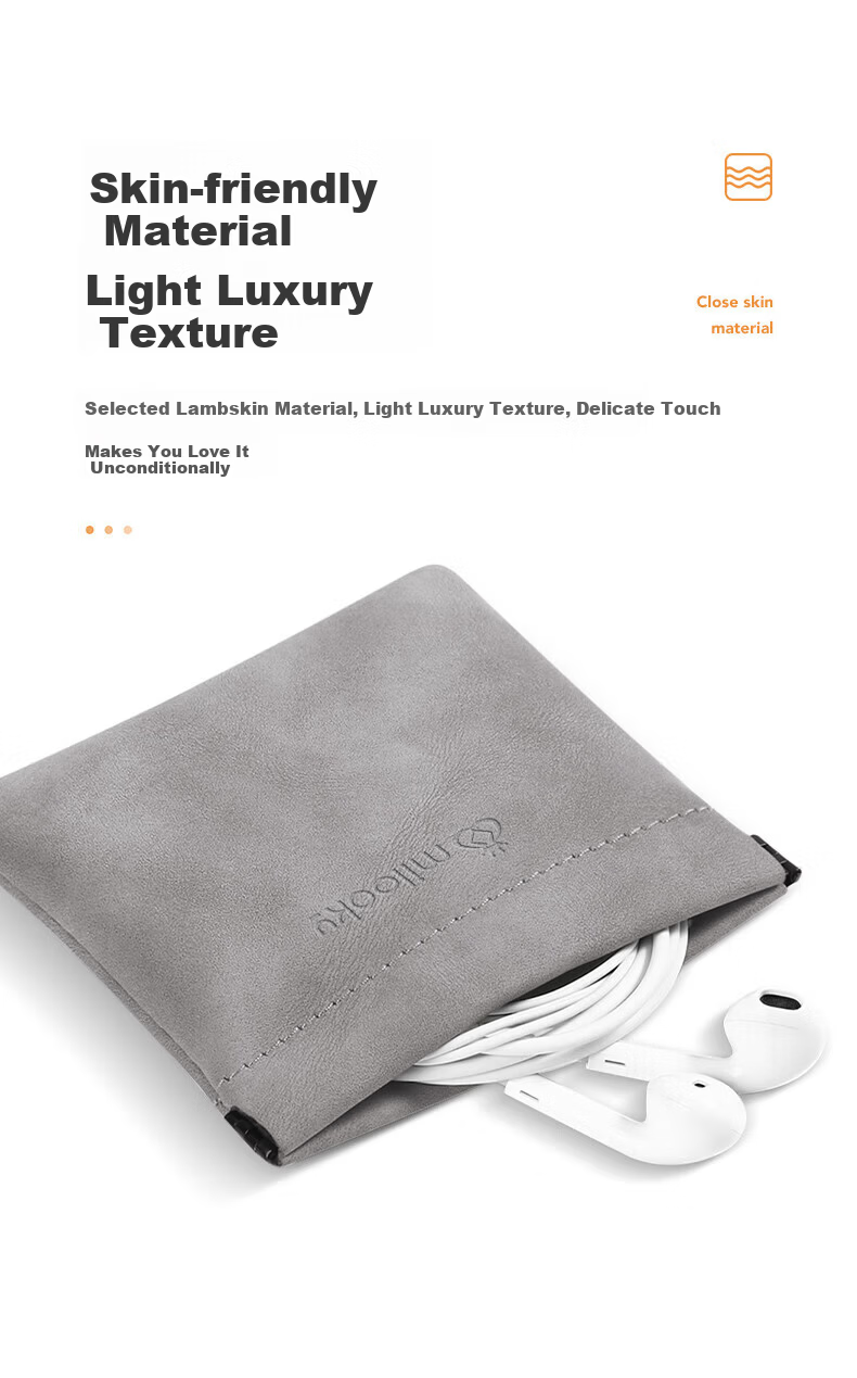 Di Yi Workshop Elastic Digital Accessories Storage Bag Portable Lipstick Makeup Bag Powder Electronic Accessories Coin Purse Earphone USB Drive Power Adapter Data Cable Organizer with Automatic Drawst 6
