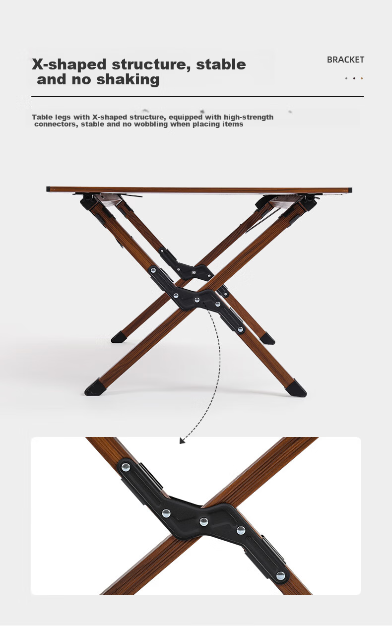 CAMEL Outdoor Camping Roll-up Table Patio BBQ Camping Travel Picnic 173BABP097 Walnut Color 2