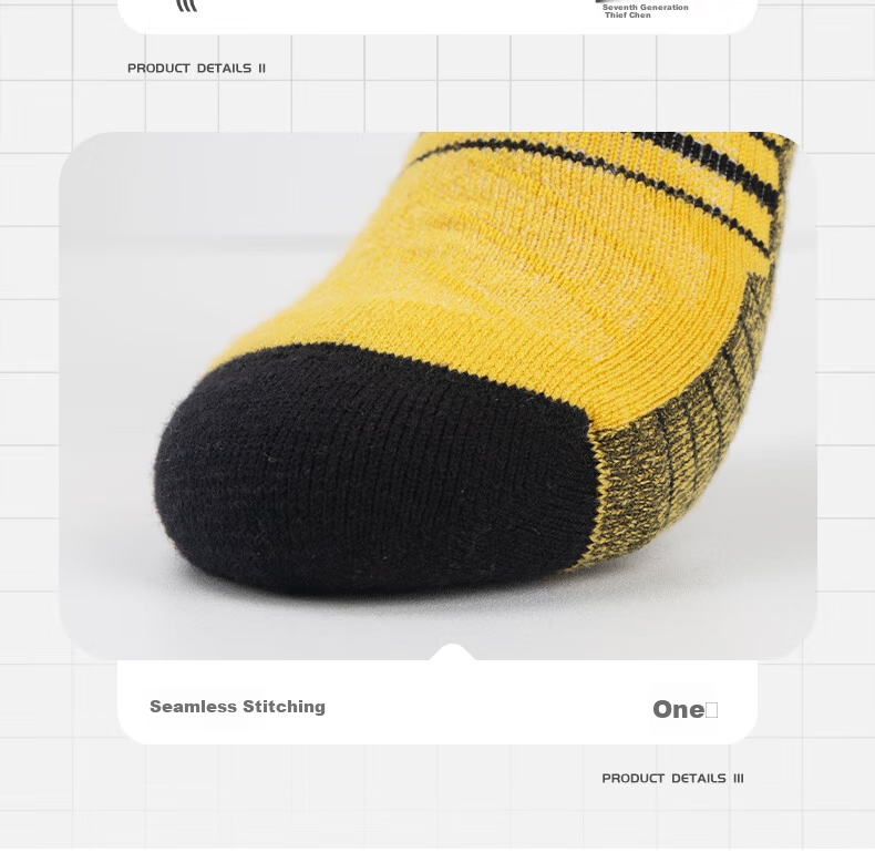 Riels Merino Wool Socks Unisex High Tube Marathon Hiking Running Thick Terry Anti-Odor Breathable Sports Socks 18