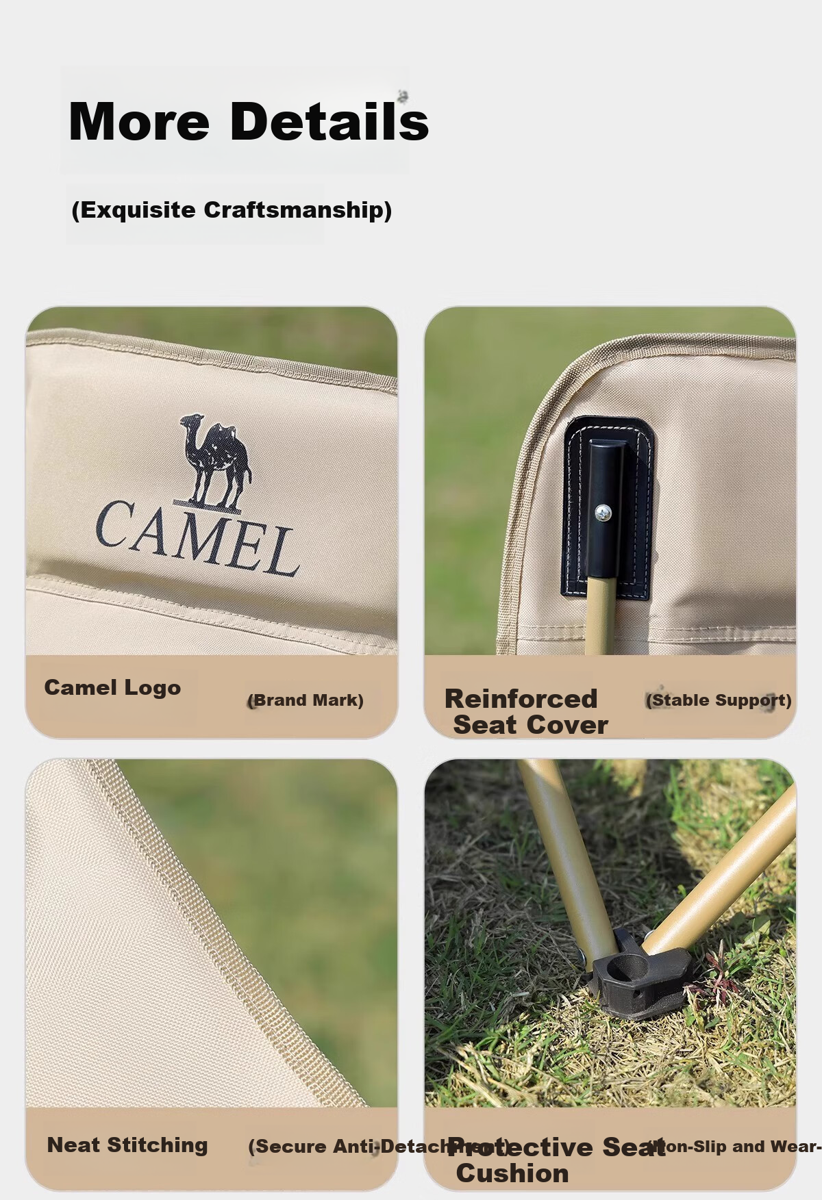 CAMEL Outdoor Camping Ultralight Portable Folding Chair Nap Recliner Balcony Leisure Fishing Chair Camping Gear Kemit Chair 14