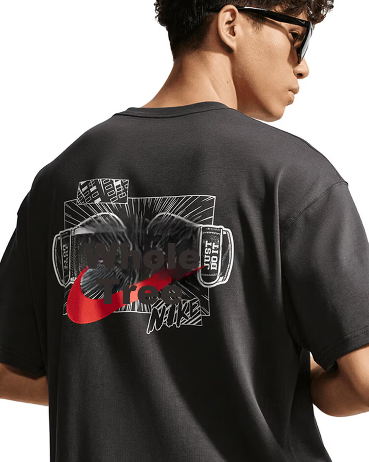 Nike Men's Short Sleeve T-Shirt Exam Perfect IR7584-060 Black/Grey XL 4