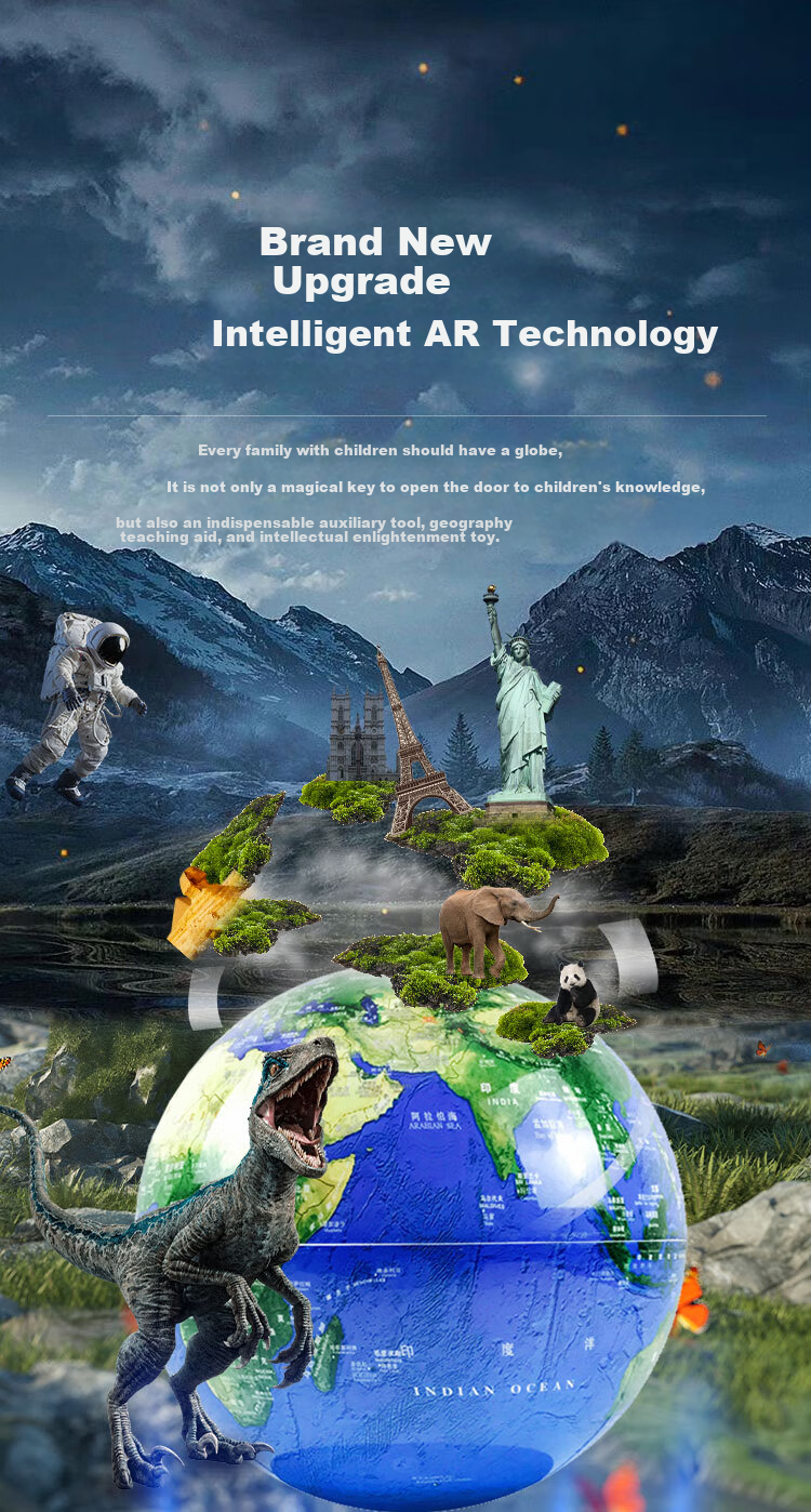 Hengyi Floating 3D Globe with Bluetooth Playback 20cm Illuminated Auto-Rotating Children's Toy New Year Gift 7