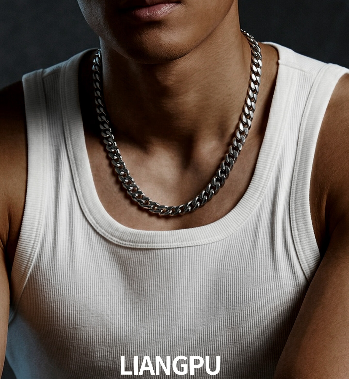 Liangpu Pure Cotton Square Neck Vest Men American Heavyweight Ribbed Slim Fit Sports Fitness Youth High Elastic Sleeveless T-Shirt 1