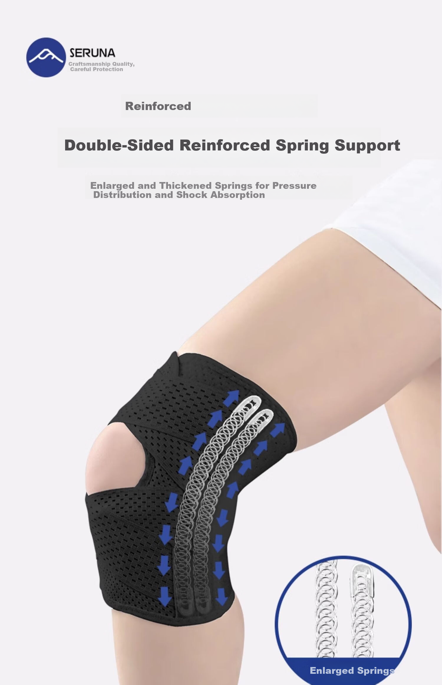 SERUNA Japanese Knee Brace for Meniscus Injury Joint Support Unisex Sports Knee Patella Protector with Sleeve for Jump Rope Running 10