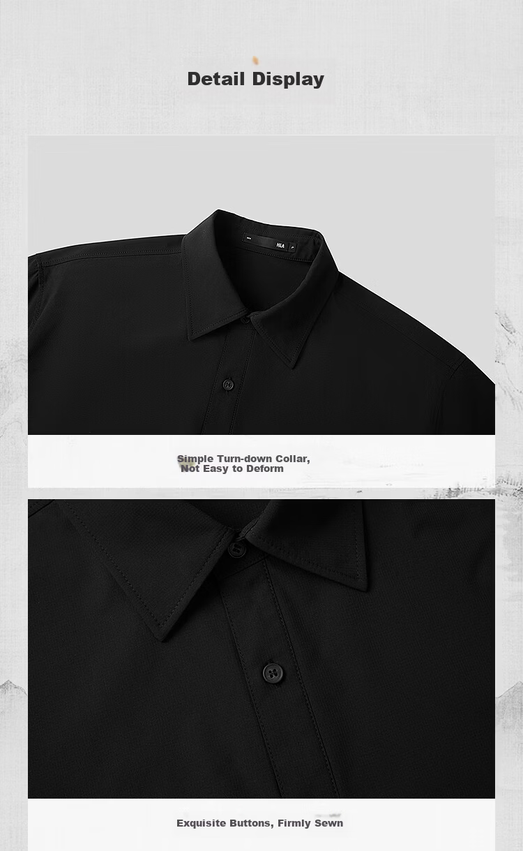 HLA Heilan Home Men's Short Sleeve Polo Shirt 26 Mountain Series Breathable Summer Short Sleeve 8