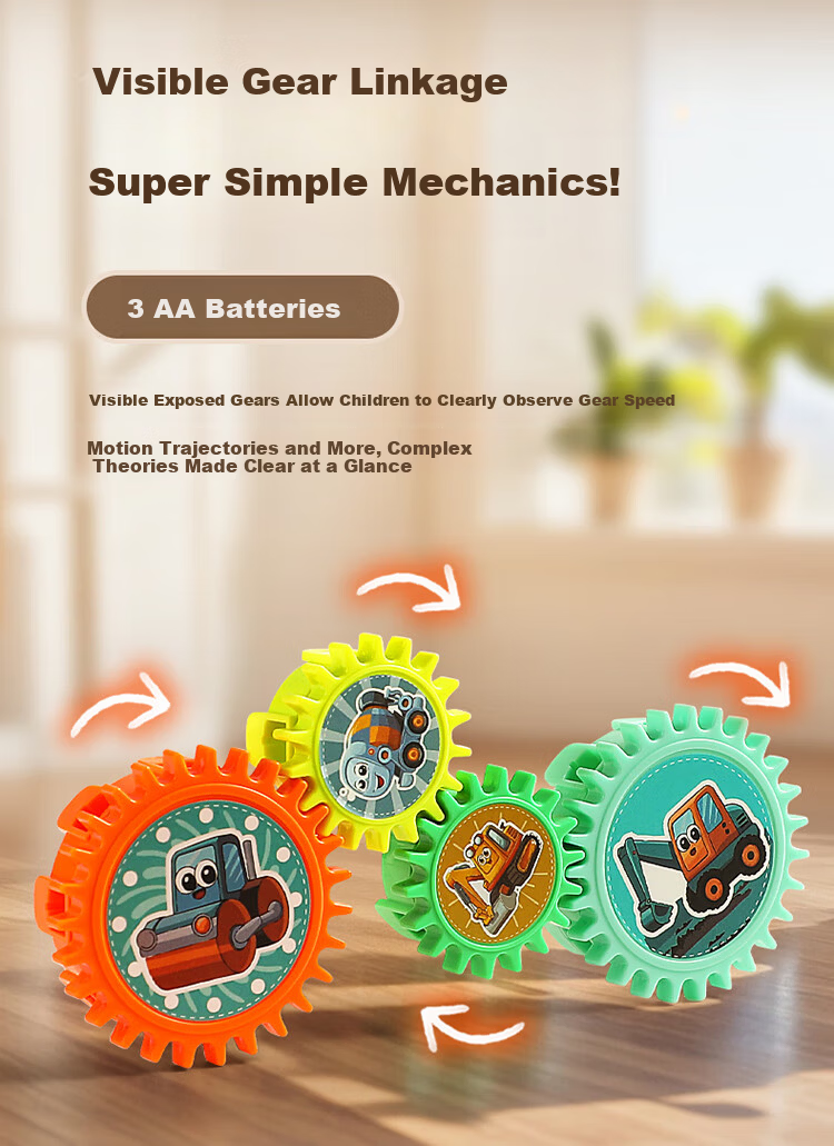 BEIBITONGHUA Transformable Electric Gear Building Blocks DIY Educational Toy for Boys Ages 3-6 Creative Birthday Gift Stationery 11