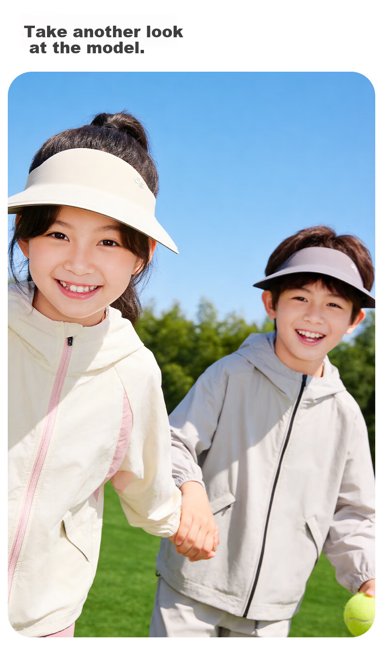 GOLOVEJOY Kids Sun Protection Hat Unisex Summer Outdoor UV Protection Open-Top Sun Hat Black 9