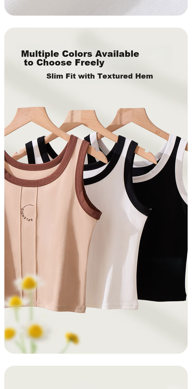MiiOW Colorblock Vertical Stripe Women's Camisole Spring Autumn Base Layer Top Black and White Print White 3