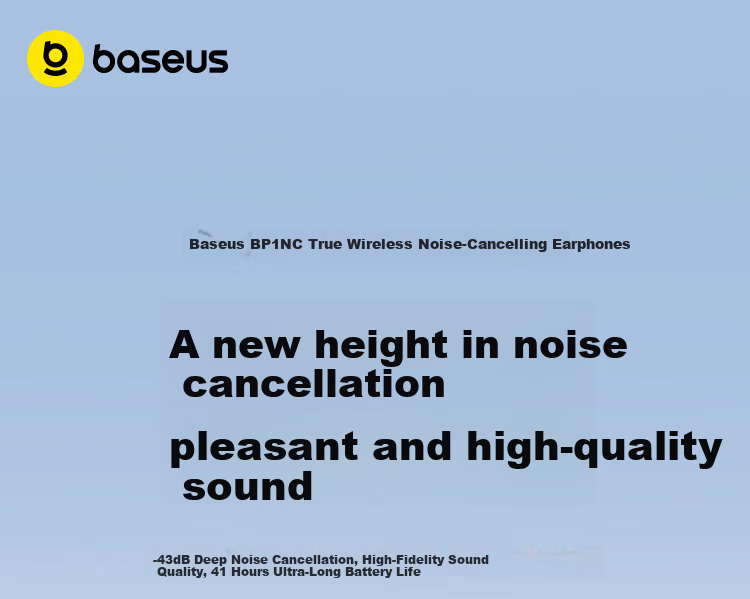 BASEUS BP1 NC In-Ear True Wireless Bluetooth Earphones Deep Noise Cancellation Long Battery Life Custom Touch Control Compatible with Apple iPhone 17 Huawei Vivo Phones Gift 1