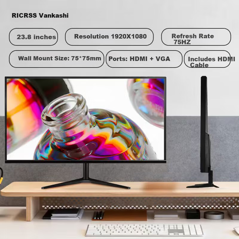 Fancase 23.8-inch IPS Full HD 75Hz LCD Monitor for Business Office and Gaming