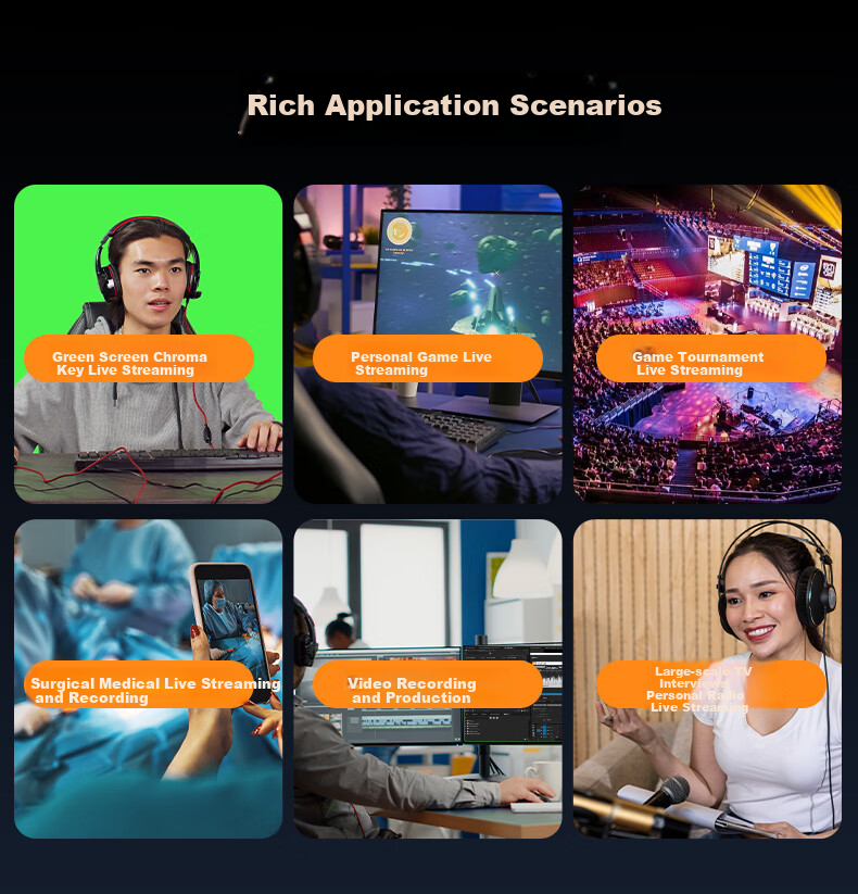Akashis Video Capture Card 4K50Hz True RGB Camera HD Live Streaming for Laptop/Phone/Tablet/PS5 VC-X8 5