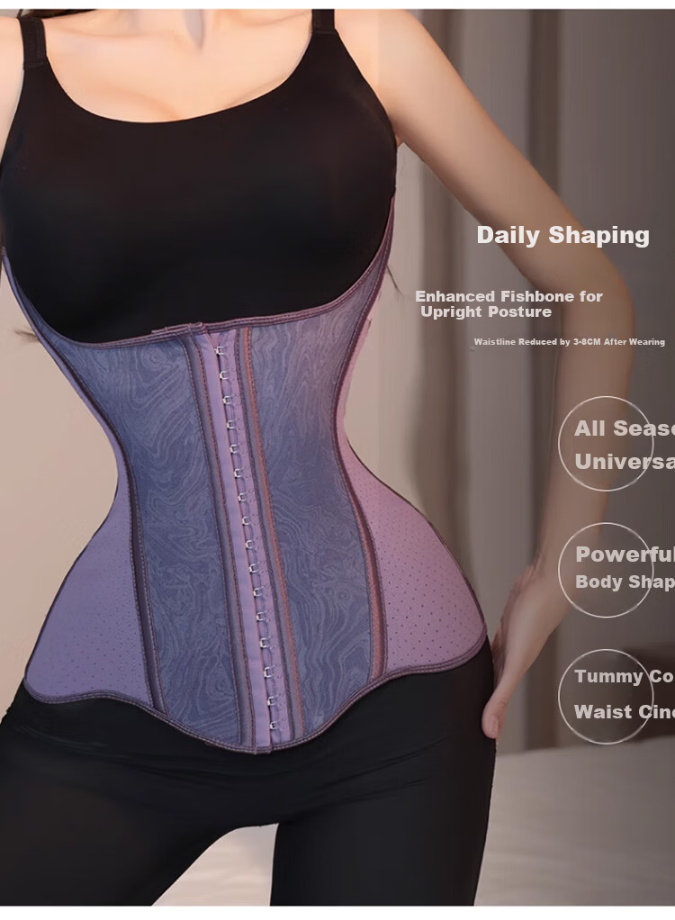 GRACEWELL Strong Abdominal Binder Slimming Summer Thin Waist Trainer for Prolonged Sitting Waist Support Fitness Waist Belt Purple M 3