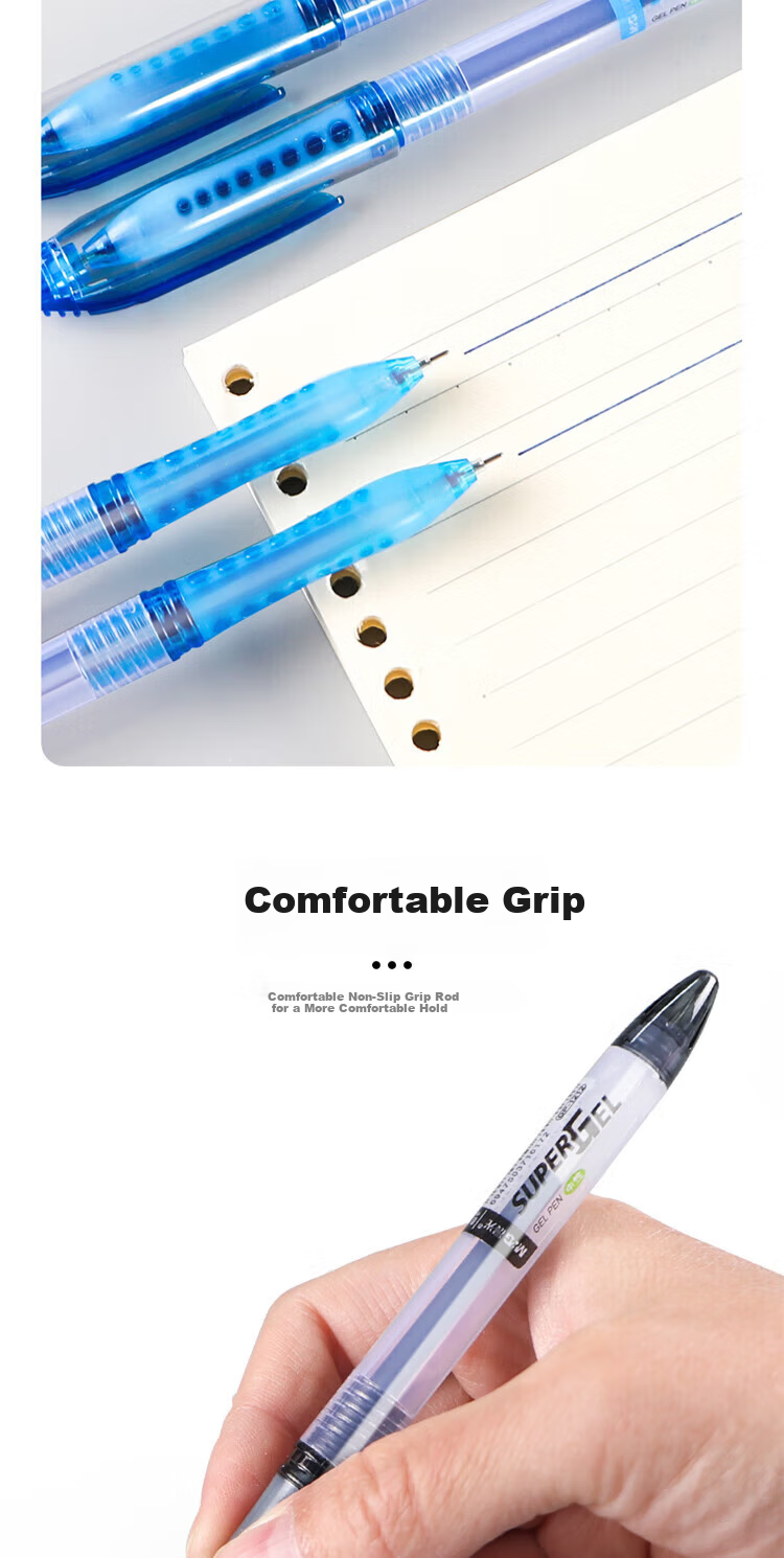 M&G GP1212B 0.38mm Needle Tip Gel Pen, 6-Pack, Water-Based Ink, Office and Study Use 2
