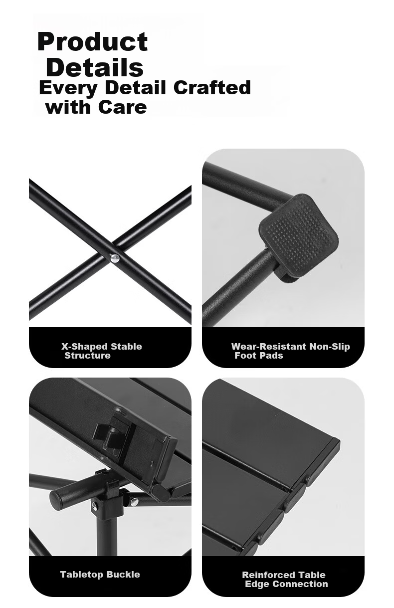Black Dog Folding Table and Chair Set Outdoor Folding Table Folding Chair Egg Roll Table Picnic Camping One Table Four Chairs 5