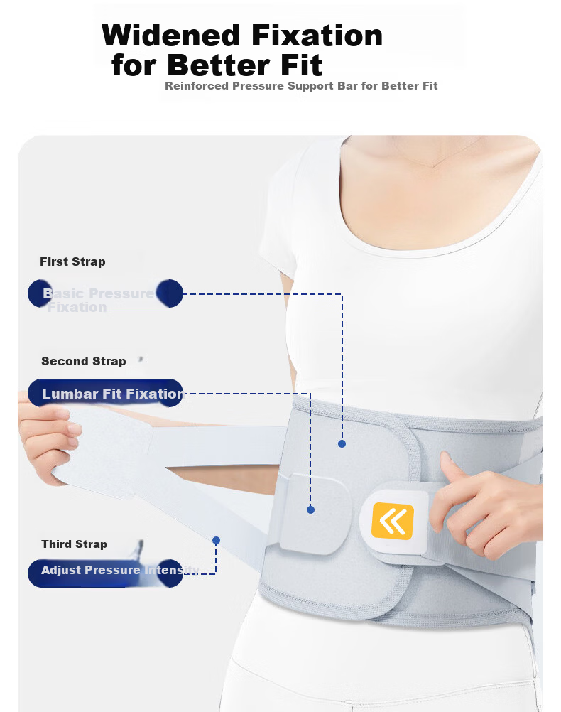 Bamaier Medical Lumbar Support Belt Herniated Disc Lumbar Spine Brace Widened Steel Plate Support for Lumbar Muscle Strain Postoperative Use 11