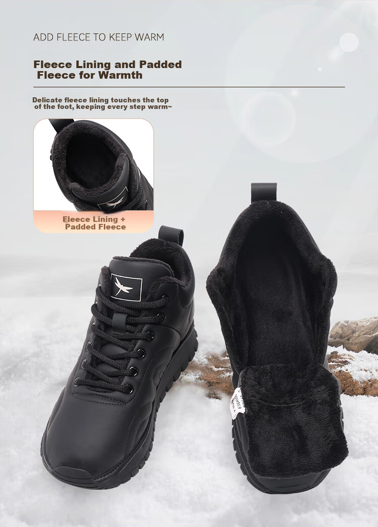 Red Dragonfly Women's Sports Shoes Fleece Lined Warm Casual Lightweight Travel Shoes Soft Sole Wear-Resistant EXC450771 Black Size 38 4