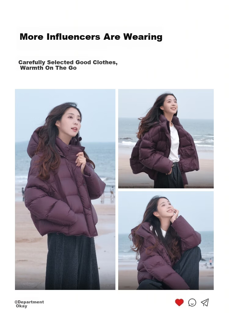 Bosideng Women's Winter 90% Down Puffy Thickened Hooded Jacket Warm Coat Mall Hot Sale Same Style 37