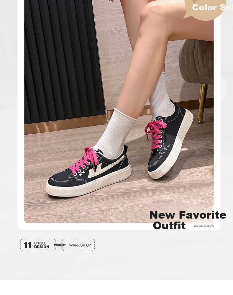 Warrior Official Women's New Versatile Sneakers 2026 Summer Classic Simple Breathable Canvas Shoes Women Beige Red Size 35 5
