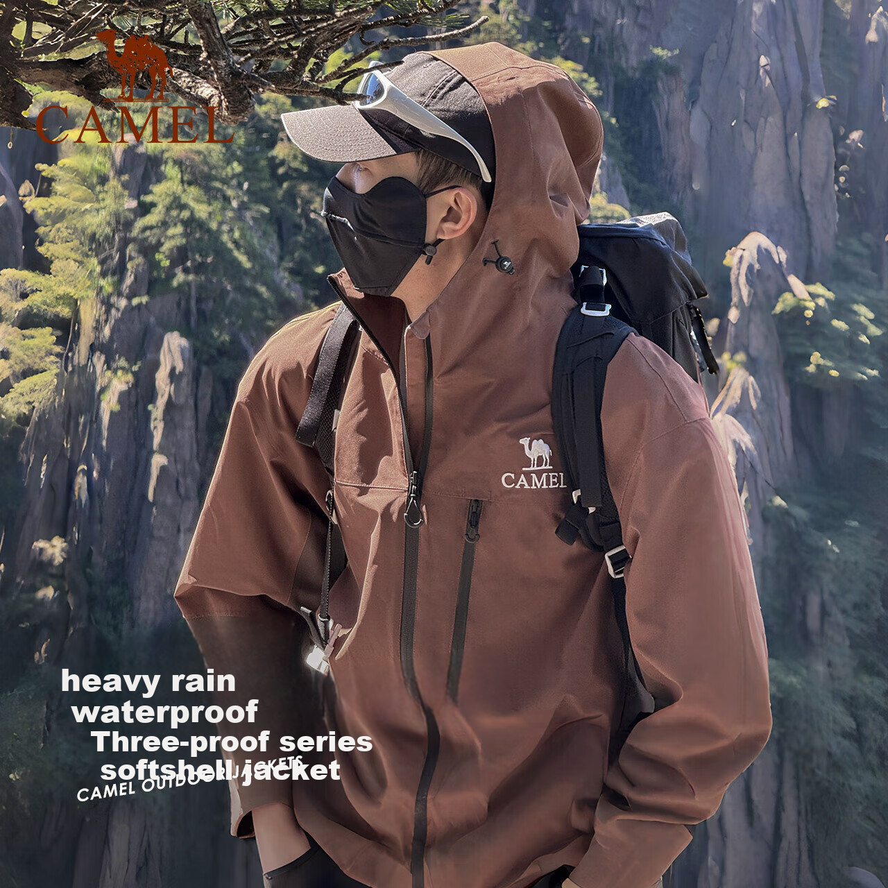 CAMEL Unisex Colorblock Waterproof Windproof Jacket Summer New Women's Outdoor Shell