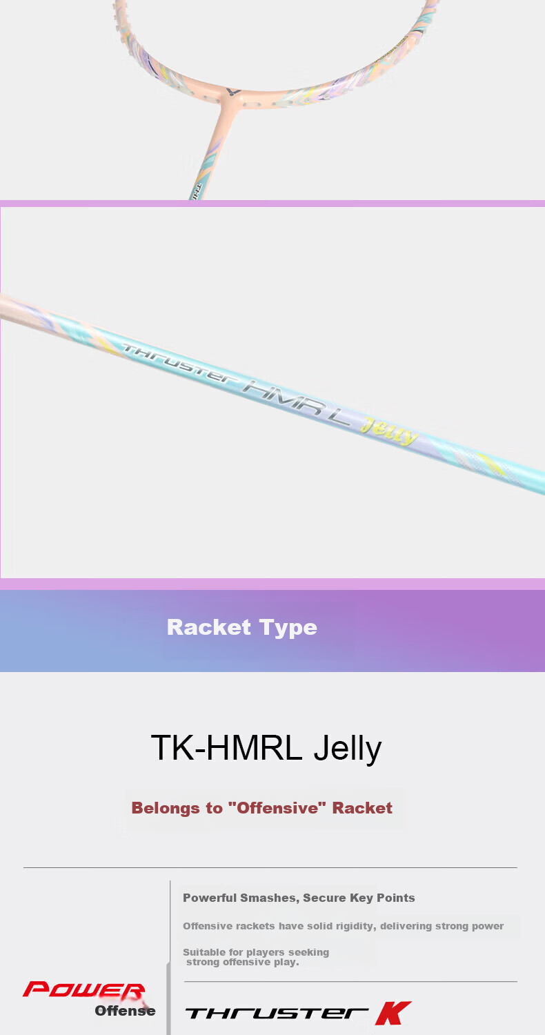 VICTOR Full Carbon High Tension Badminton Racket TK-HMRL EX/A/6U Yunfeng White Pre-strung 5