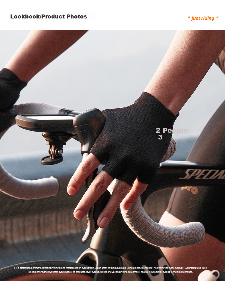 EVR Double Arrow Cycling Gloves Summer Mesh Half Finger Shock Absorption Short Finger Mountain Road Bike Black S 7