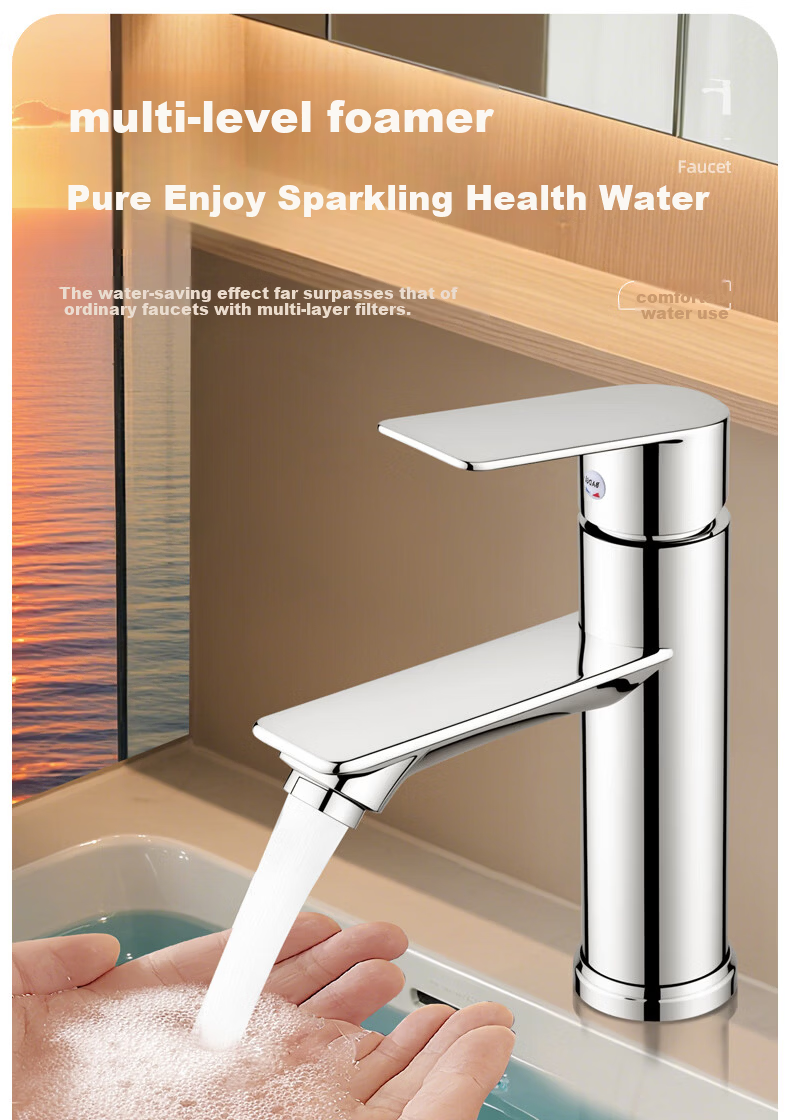 Baihan Basin Faucet Bathroom Sink Faucet Washbasin Splash-proof Hot and Cold Water Faucet 5