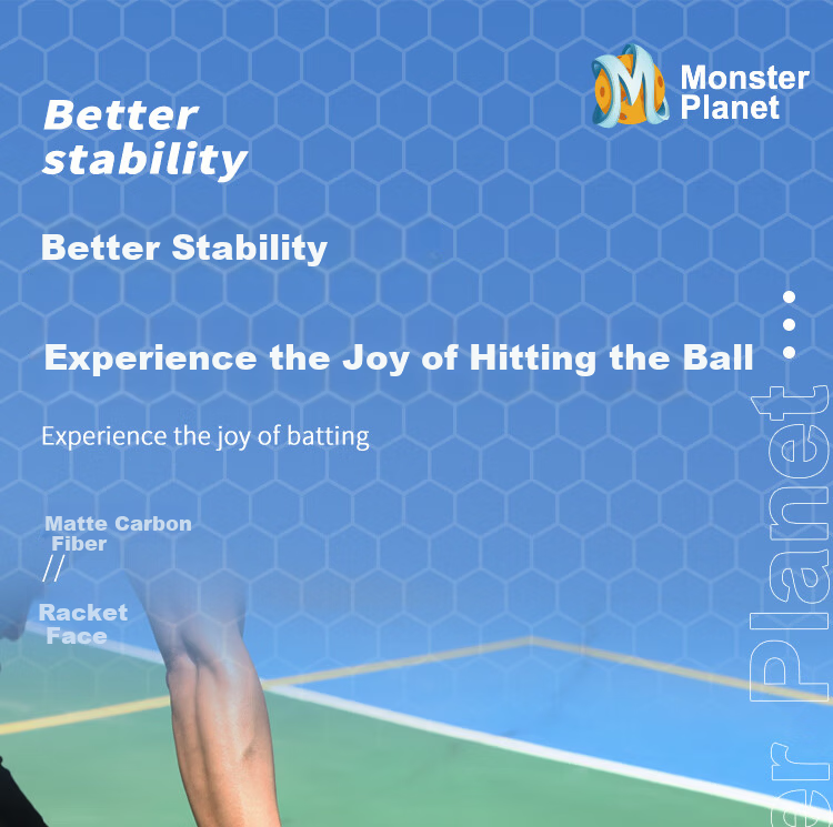Monsterplanet Monster Planet Pickleball Paddle Set Japanese Imported T700 Matte Carbon Fiber Integrated USAPA Certified 3