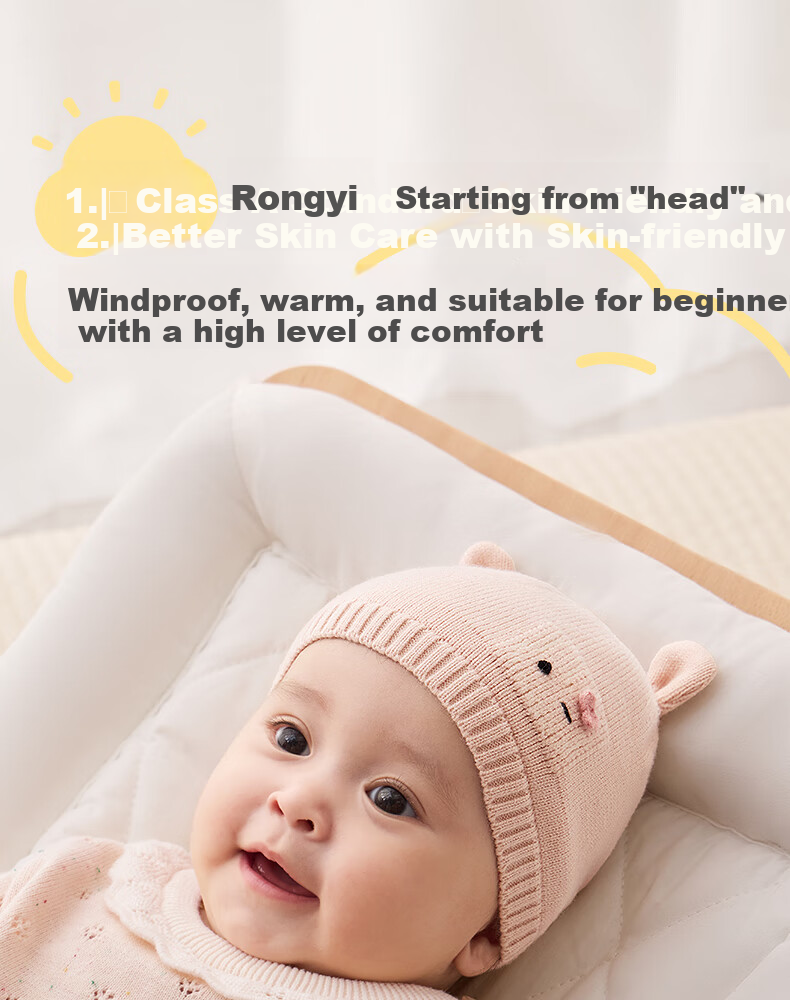 October Crystal Baby Hat Fontanelle Cap Autumn Winter Wool Blend Newborn Infant Cap Unisex 0-3-6 Months 2