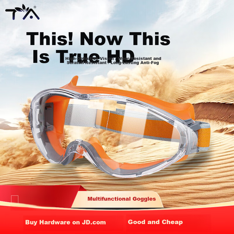 TA Protective Goggles Anti-Pollen Anti-Fog Windproof Sandproof Face Seal Dustproof Industrial Cutting Splash Grinding Anti-Fog Mountaineering Cycling Protective Glasses with Prescription Compatibility