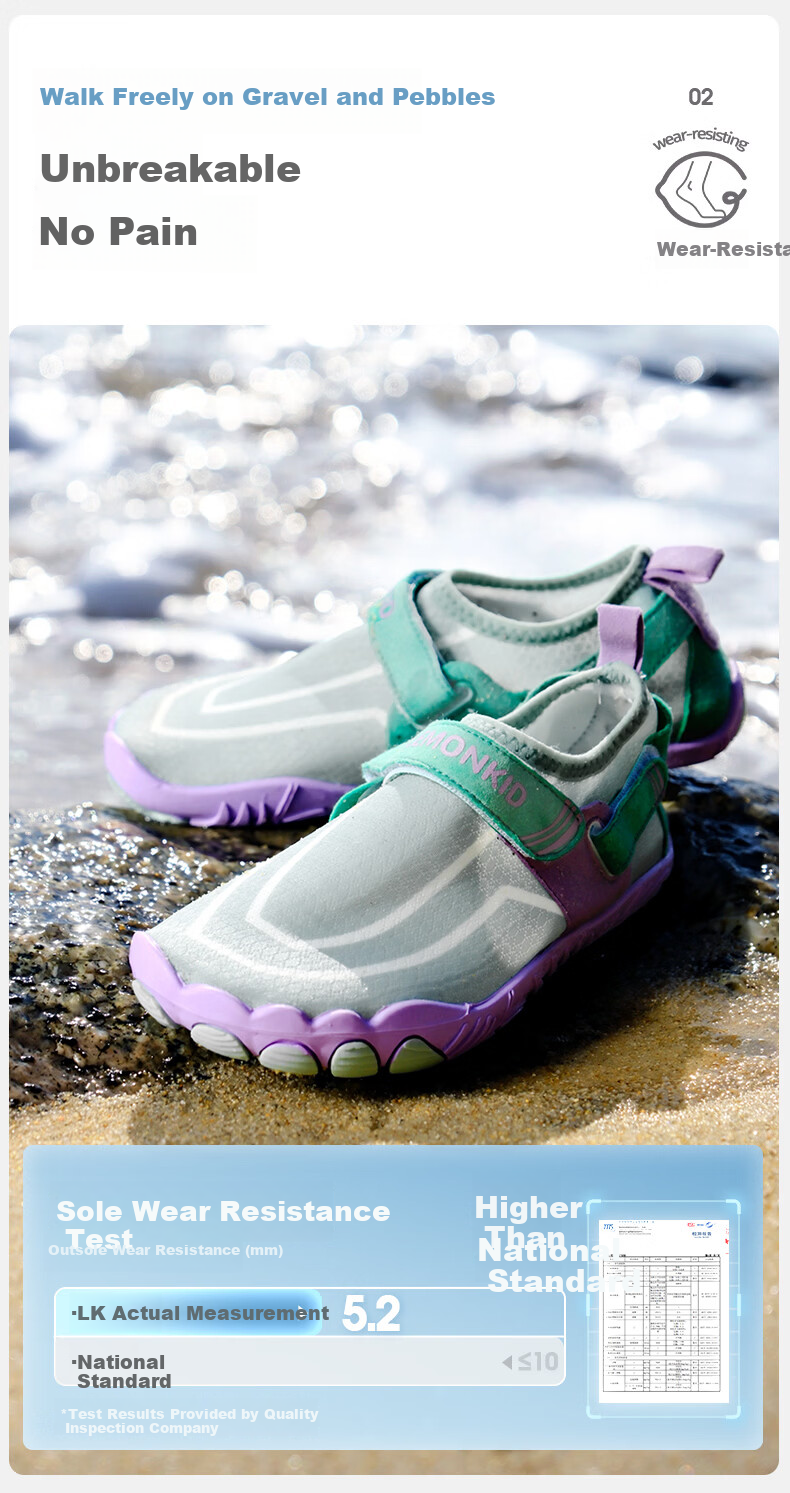 Lemonkid Kids Beach Shoes Boys Girls Swimming Water Shoes Non-slip Breathable Outdoor Sports Sandals Creek Hiking Shoes for Seaside Water Play 7