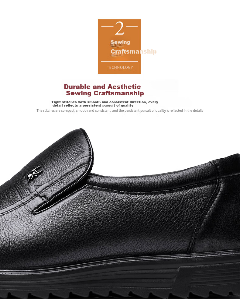 SPIDER KING Men's Leather Shoes, Summer Slip-On Business Casual Leather Shoes, Genuine Leather Middle-Aged And Elderly Dad Shoes, 48475 Black, Size 38 10