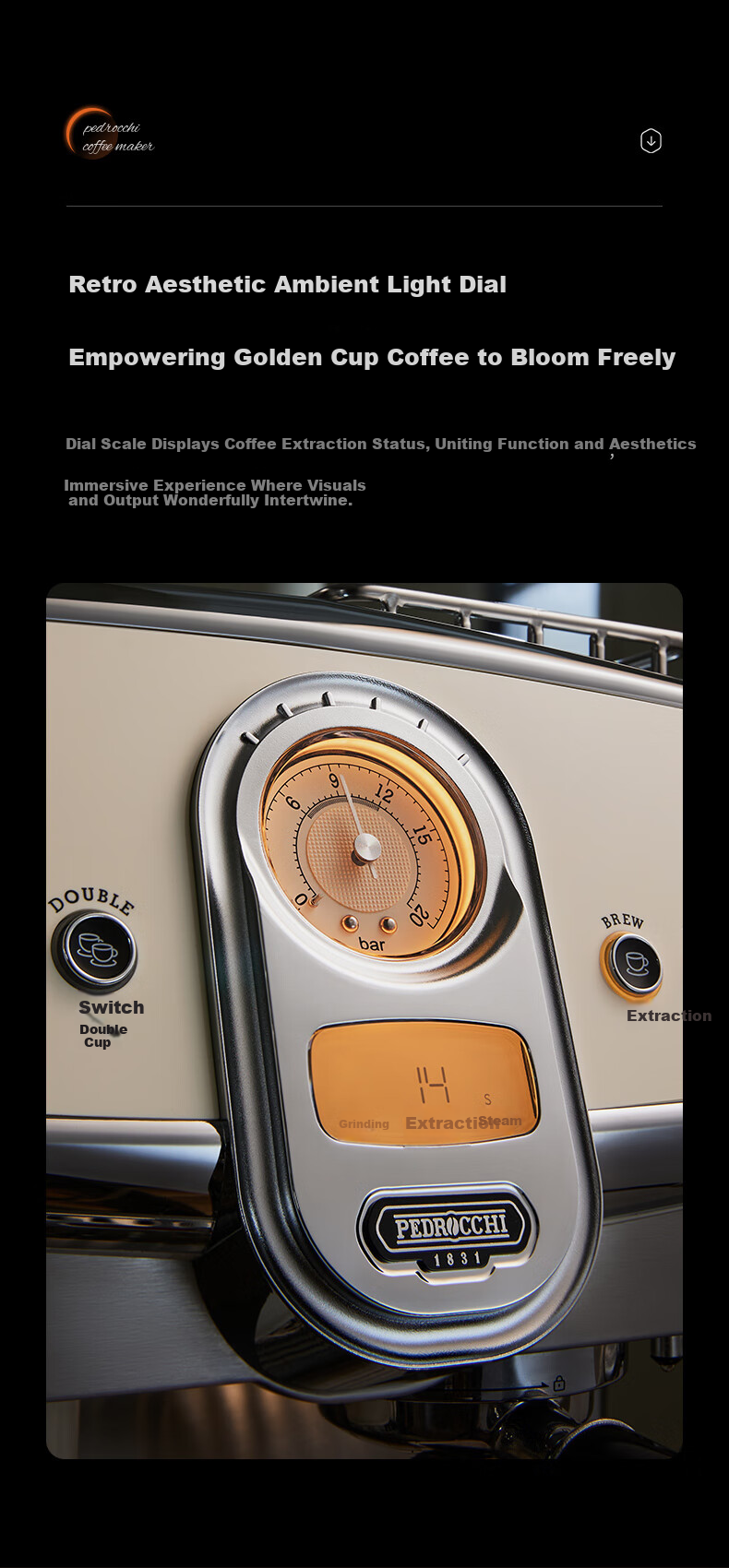 Pedrocchi S60 Ultra Cold Brew Semi-Automatic Espresso Coffee Grinder Machine, Smart Powdering and Tamping, Home and Commercial Use, Milan White 17