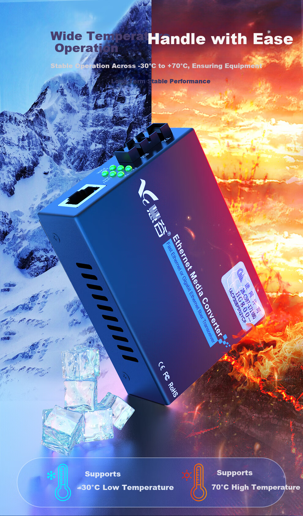 Huigu 100Mbps Fiber Optic Transceiver, Single-Mode Single-Fiber B-End, Optical-Electrical Converter, Telecom-Grade, SC Interface, 25km Range, Price Per Unit, HG800-FE 3