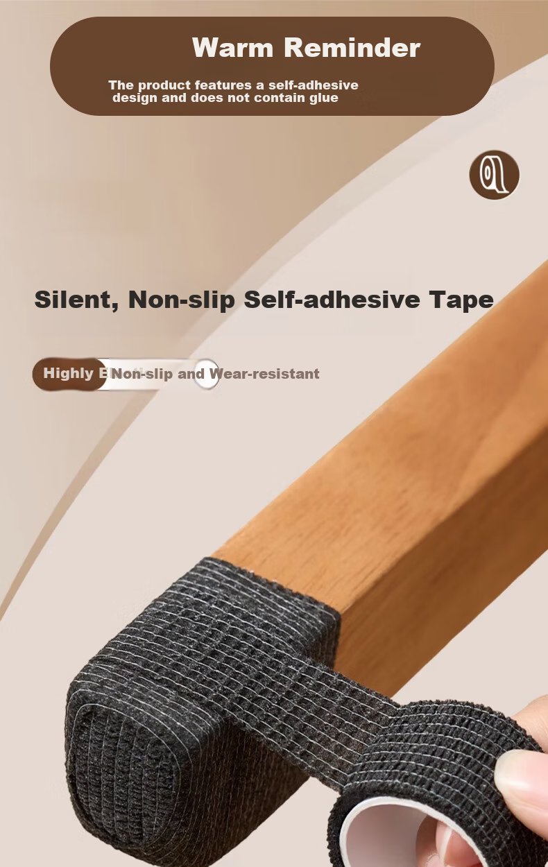 Bingyou Chair Leg Pad Protective Tape 10 Rolls Black Anti-Slip Table and Stool Leg Covers Protective Foot Sleeves Prevent Movement 1