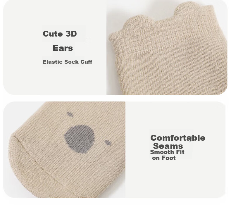 Aibaoshi Baby Socks for Spring And Autumn, Toddler Walking Floor Socks, Non-Slip Insulated Foot Covers, Children's Early Education Socks, Size L, 3 Pairs Pack, S725 9