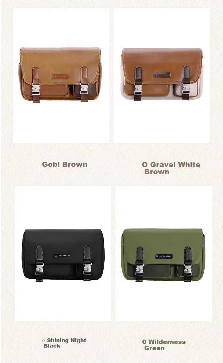 K&F CONCEPT Messenger Camera Bag Photography Crossbody Shoulder Bag for Mirrorless and DSLR Cameras One Body Two Lenses Multifunctional Vintage Original Photography Bag Gobi Brown 12