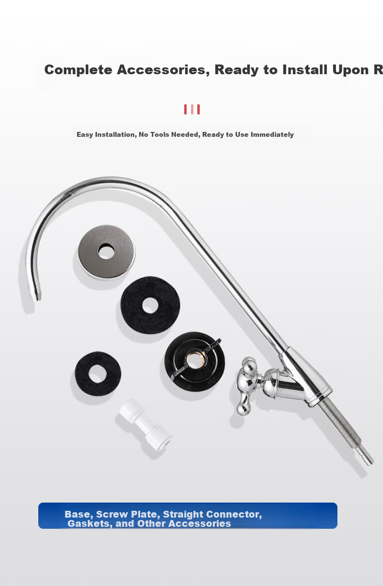 Jingwanhui Water Purifier Faucet American Style Small Curved Single Outlet Household Direct Drinking Machine 2-Point Pure Water Quick-Open Faucet JW1401 10