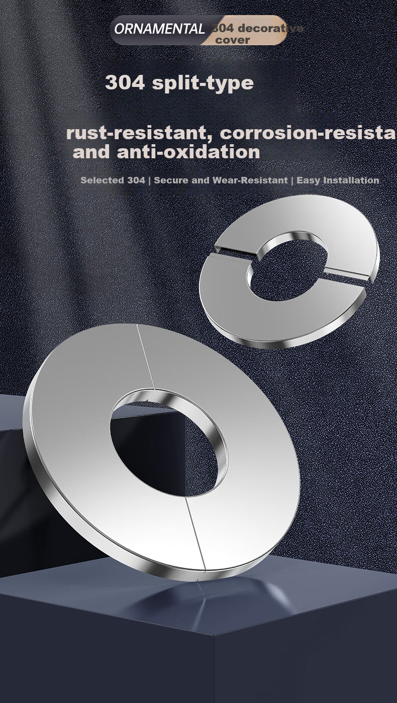 Behind the Scenes Hero Gas Water Heater Exhaust Pipe Decorative Cover Plate Concealment Shield 304 Stainless Steel Air Conditioner Wall Hole Exhaust Pipe Enlarged Thickened Universal No-Disassembly In 1