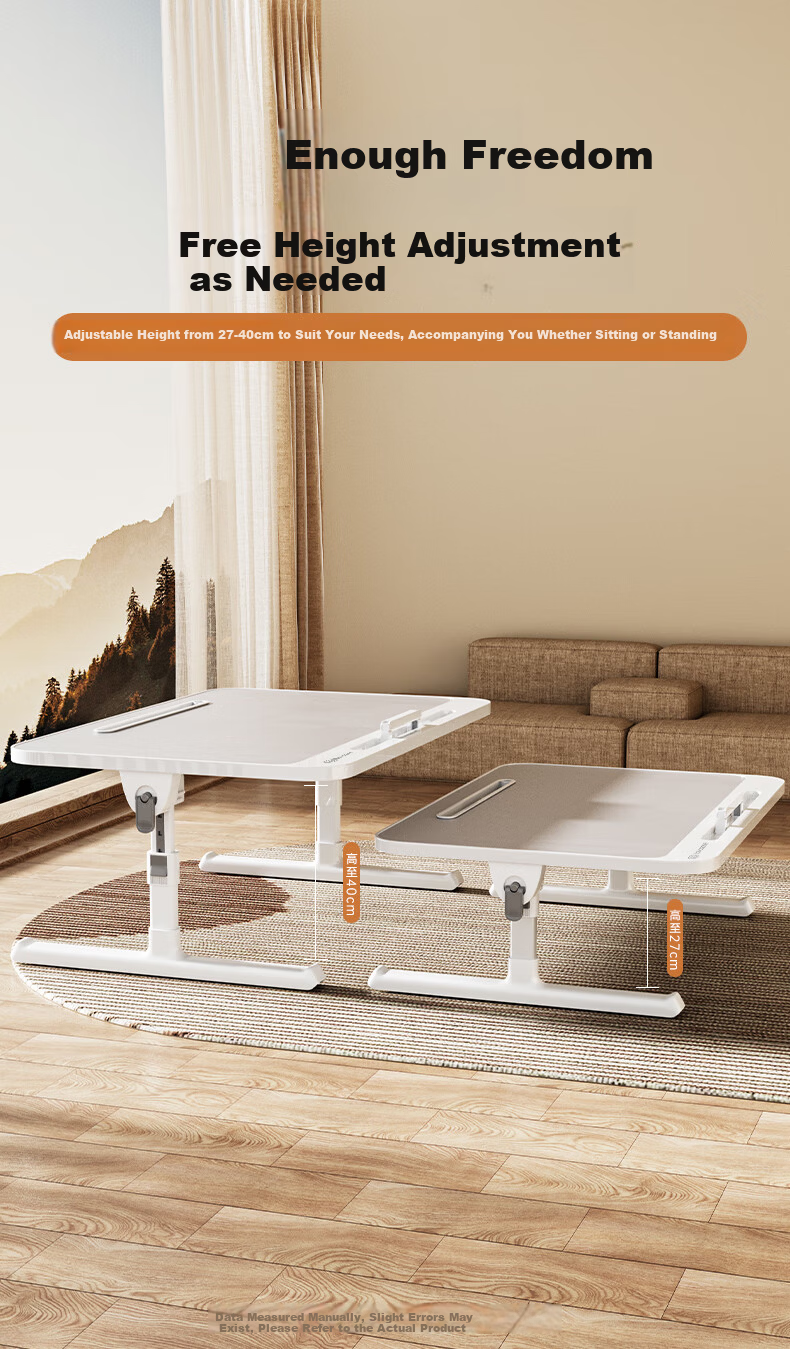 BIAZE Large Adjustable Folding Laptop Desk with Drawer, Bed Tray, Dormitory Study and Reading Table, Bedroom Lazy Gamer Desk 3